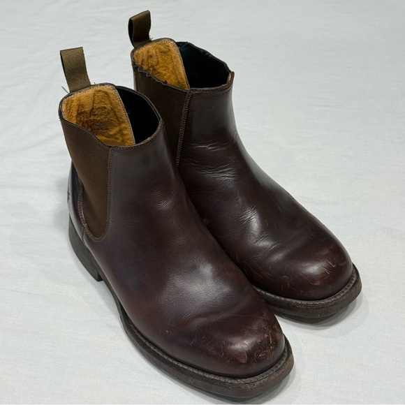 Frye Chelsea Dark Brown Leather Ankle Boots - Picture 1 of 14